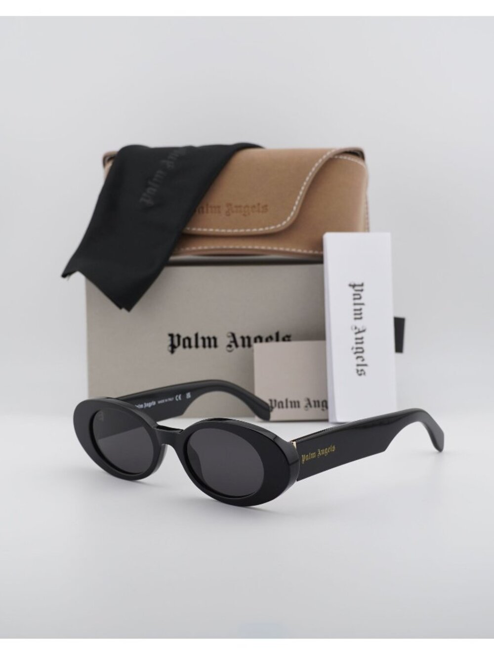 Palm Angels PERI051S GILROY 1007 Oval Sunglasses - Black / Grey
